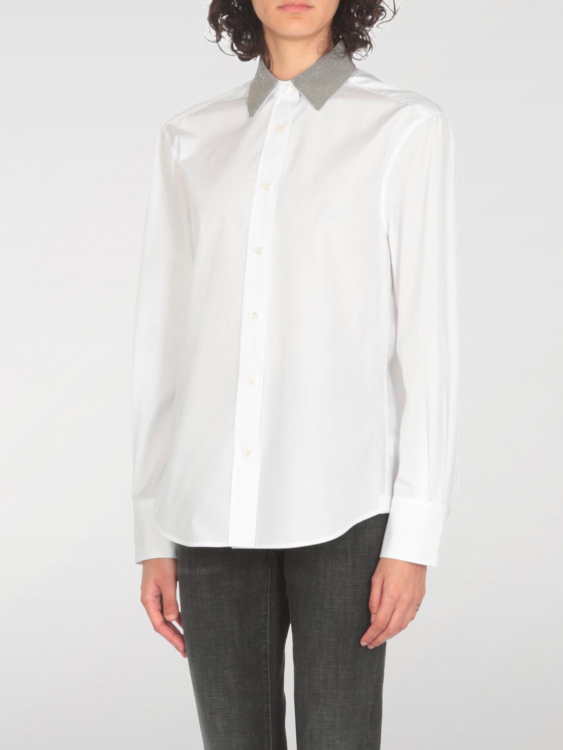Giglio Camicia Brunello Cucinelli in cotone con monile nickel free