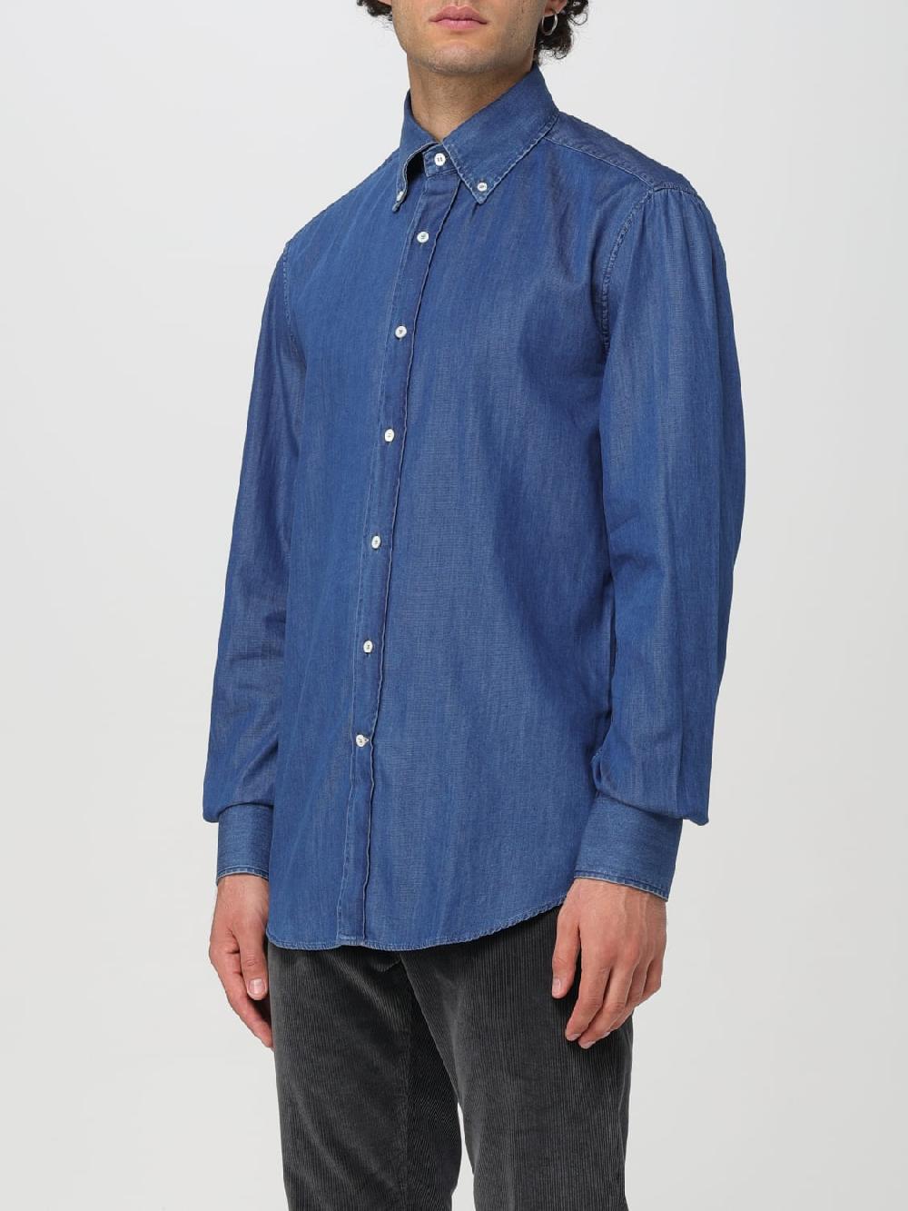 Giglio Camicia Brunello Cucinelli In Denim Di Cotone