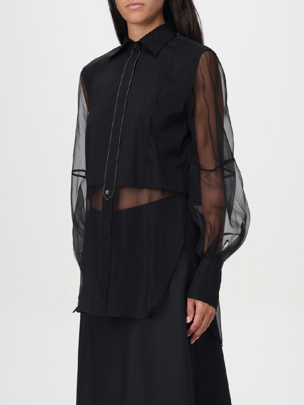 Giglio Camicia Brunello Cucinelli In Popeline E Tulle