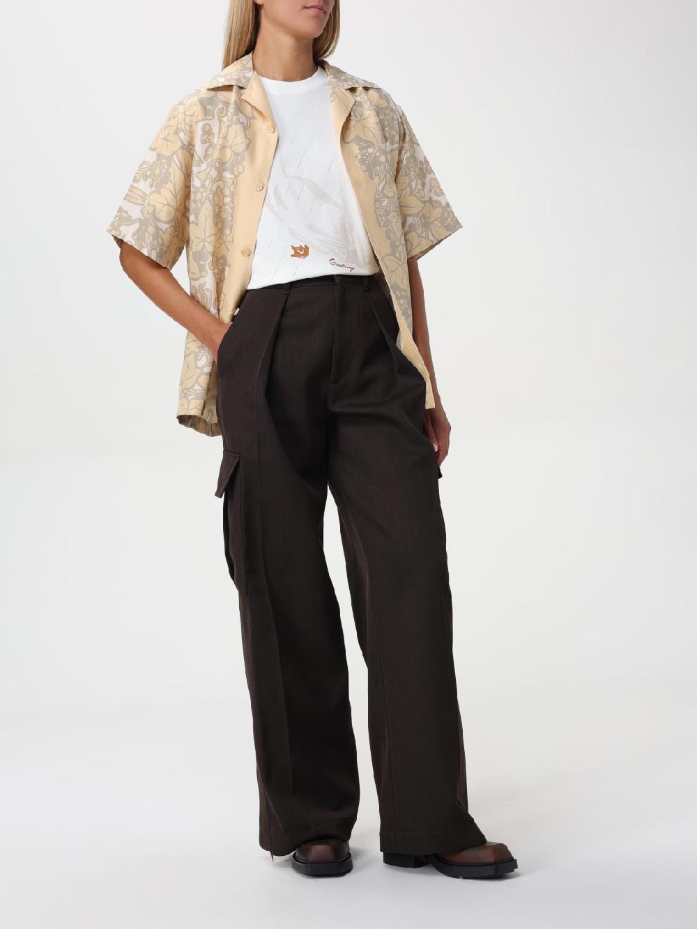 Giglio Camicia Burberry In Seta Con Stampa Floreale All Over