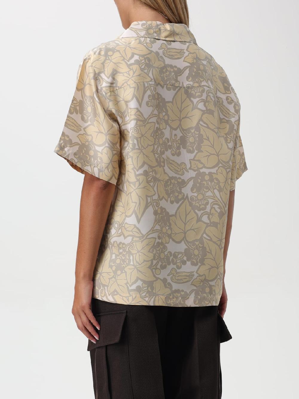 Giglio Camicia Burberry In Seta Con Stampa Floreale All Over