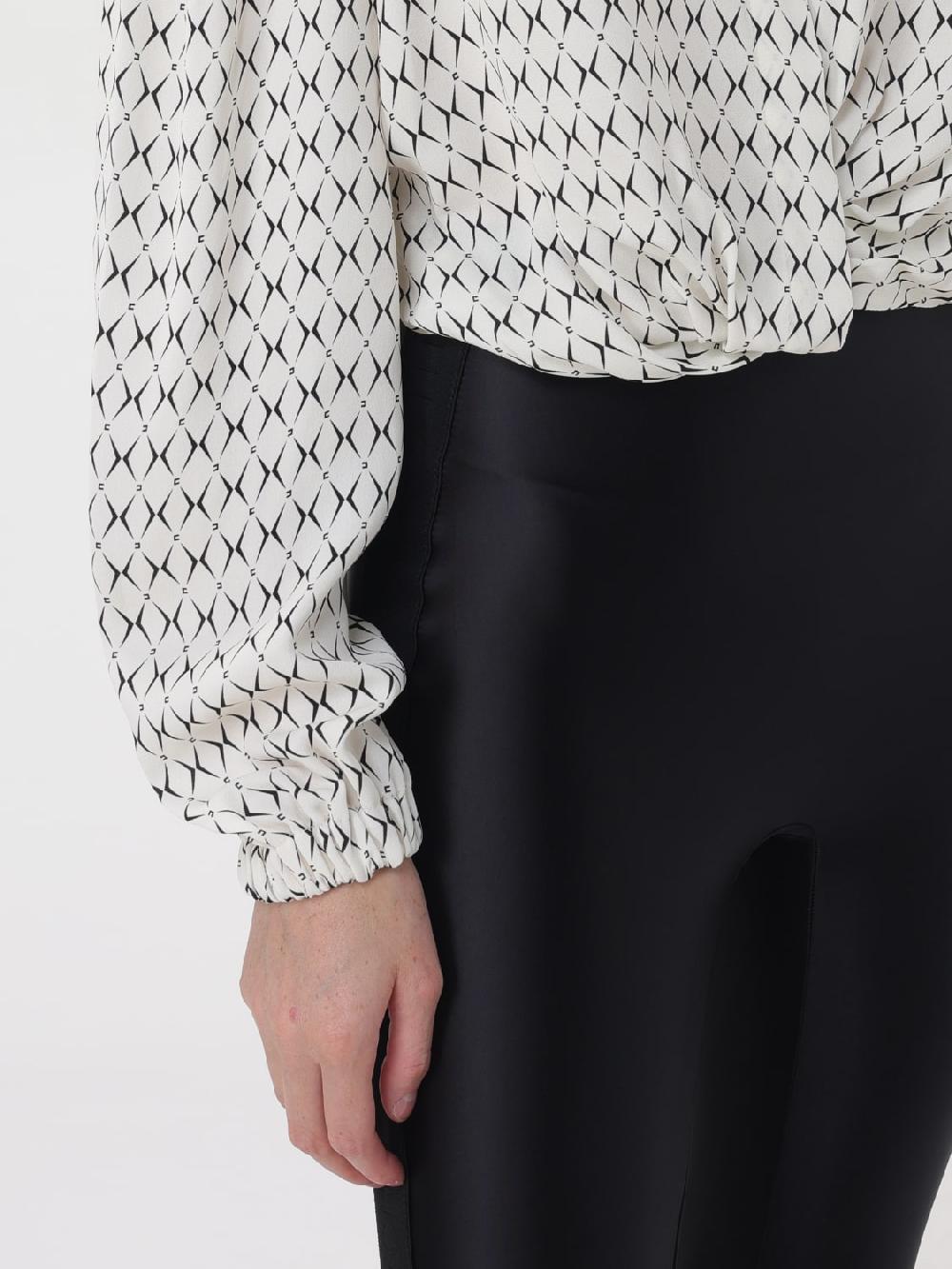 Giglio Camicia Crop In Georgette A Rombi Con Foulard Elisabetta Franchi