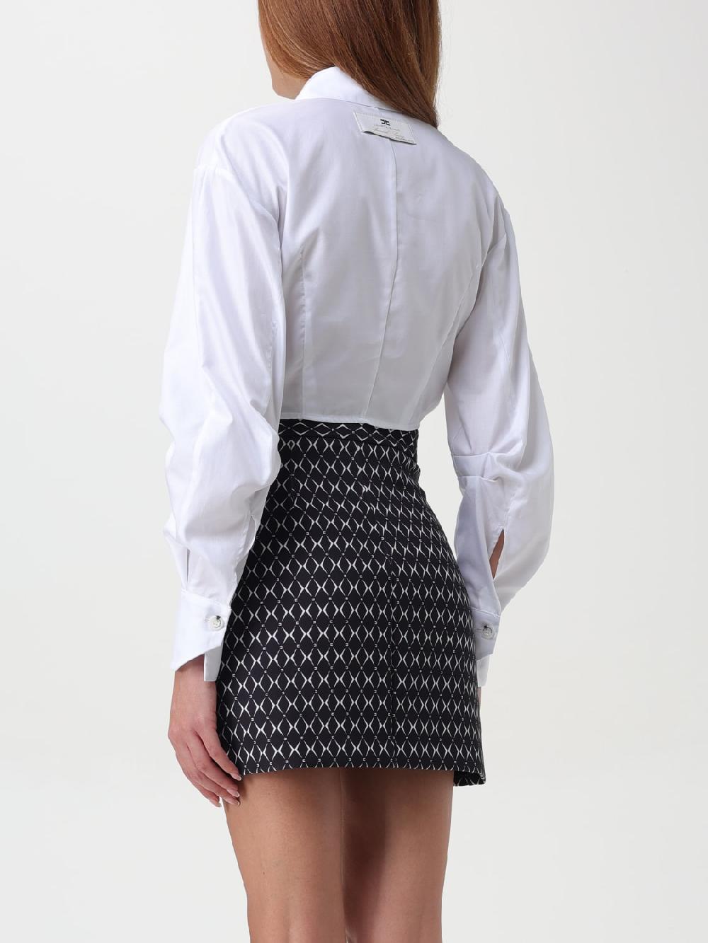 Giglio Camicia Cropped Elisabetta Franchi In Misto Cotone