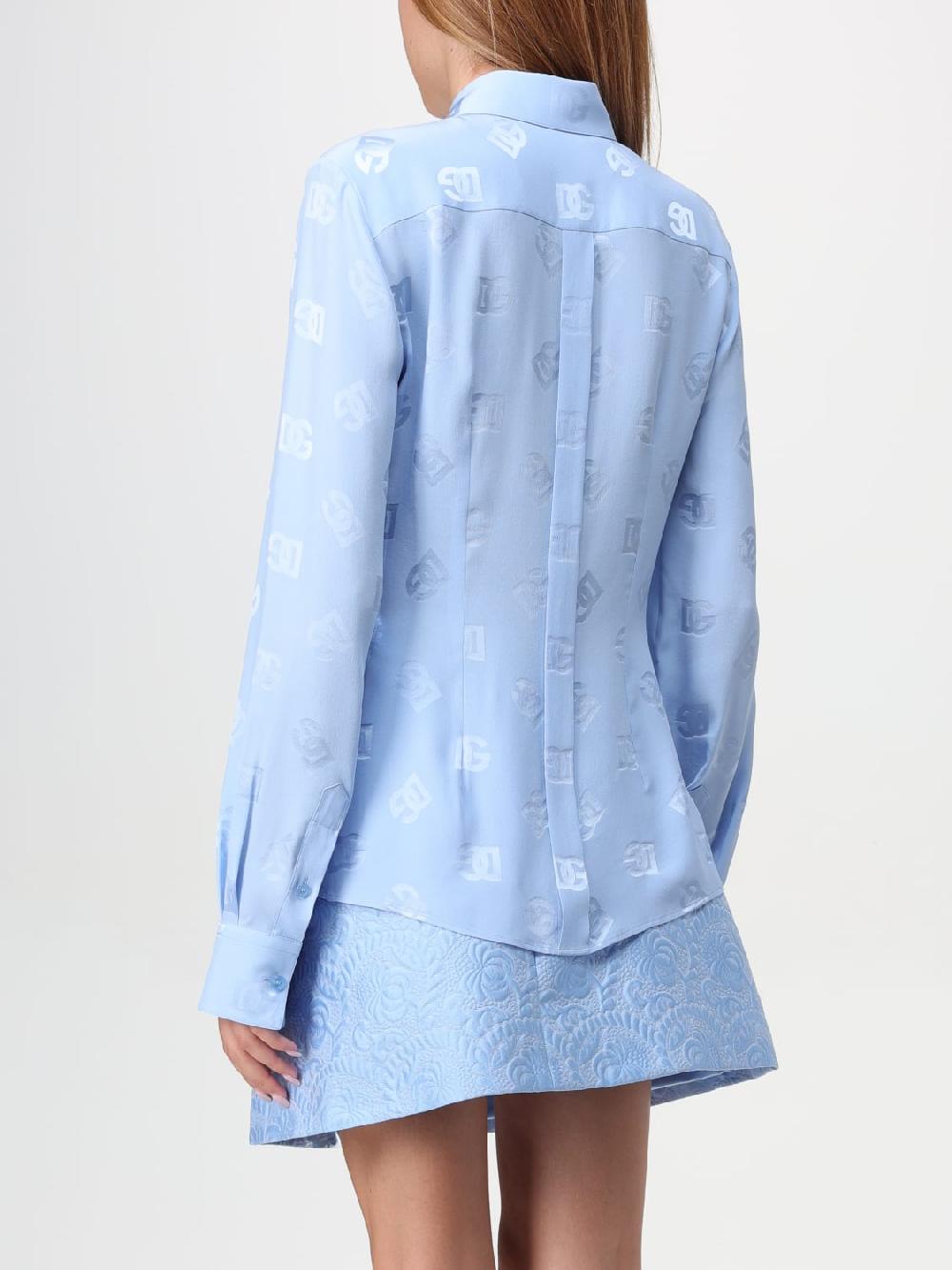 Giglio Camicia DG Dolce & Gabbana In Seta Con Logo Jacquard