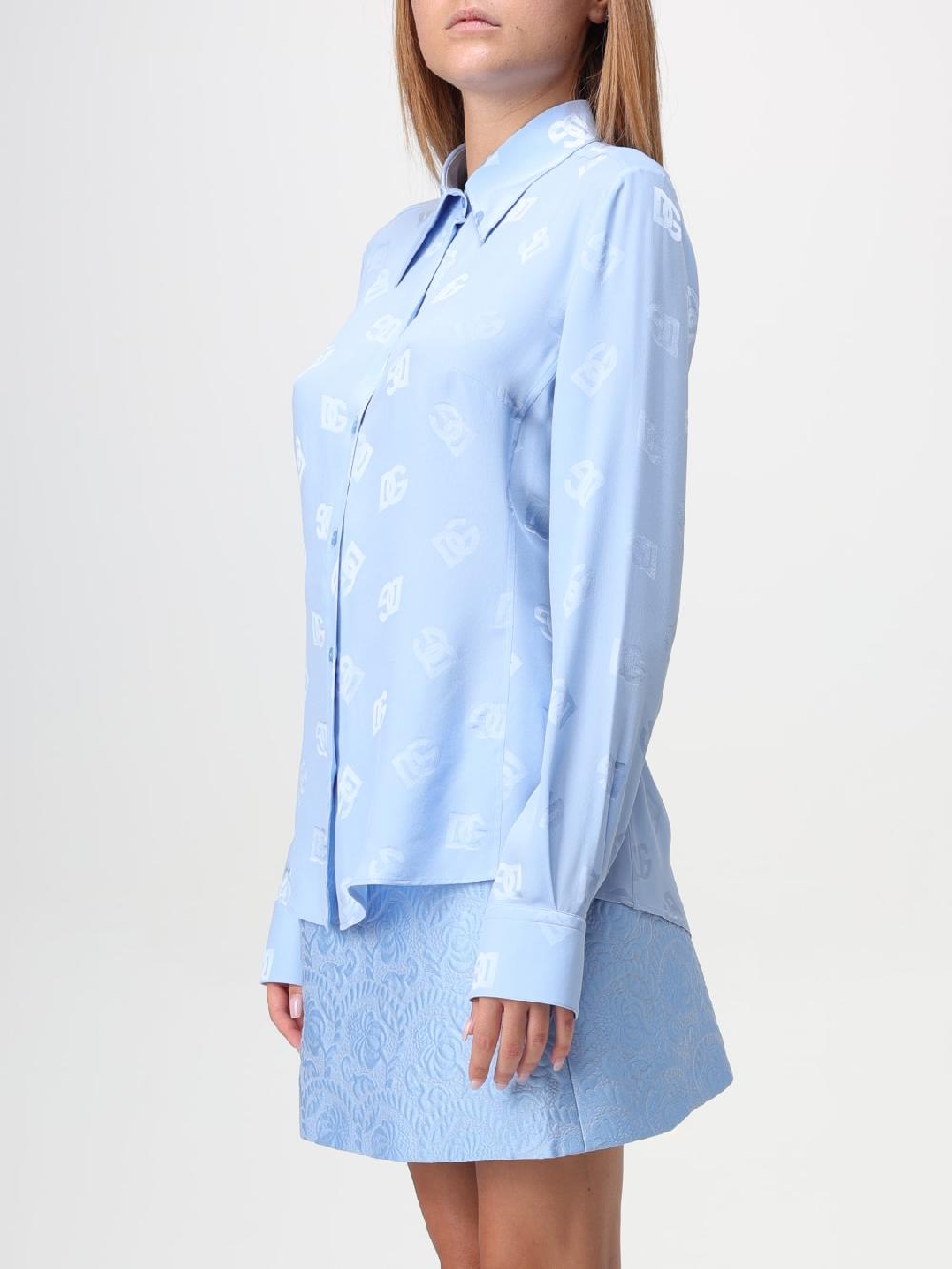 Giglio Camicia DG Dolce & Gabbana In Seta Con Logo Jacquard