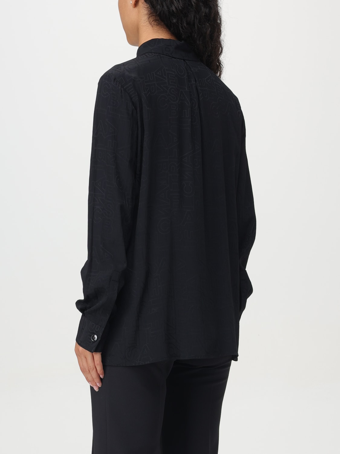Giglio Camicia In Georgette Jacquard Lettering Elisabetta Franchi