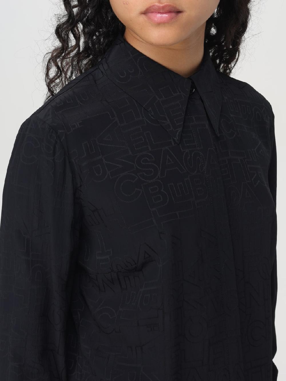 Giglio Camicia In Georgette Jacquard Lettering Elisabetta Franchi