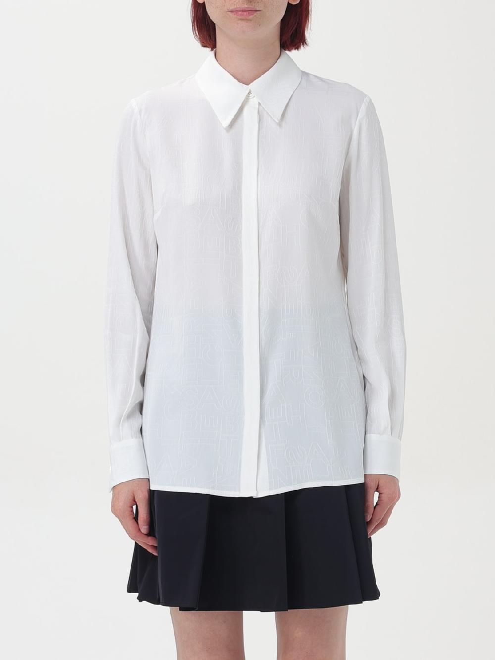 Giglio Camicia in georgette jacquard lettering Elisabetta Franchi
