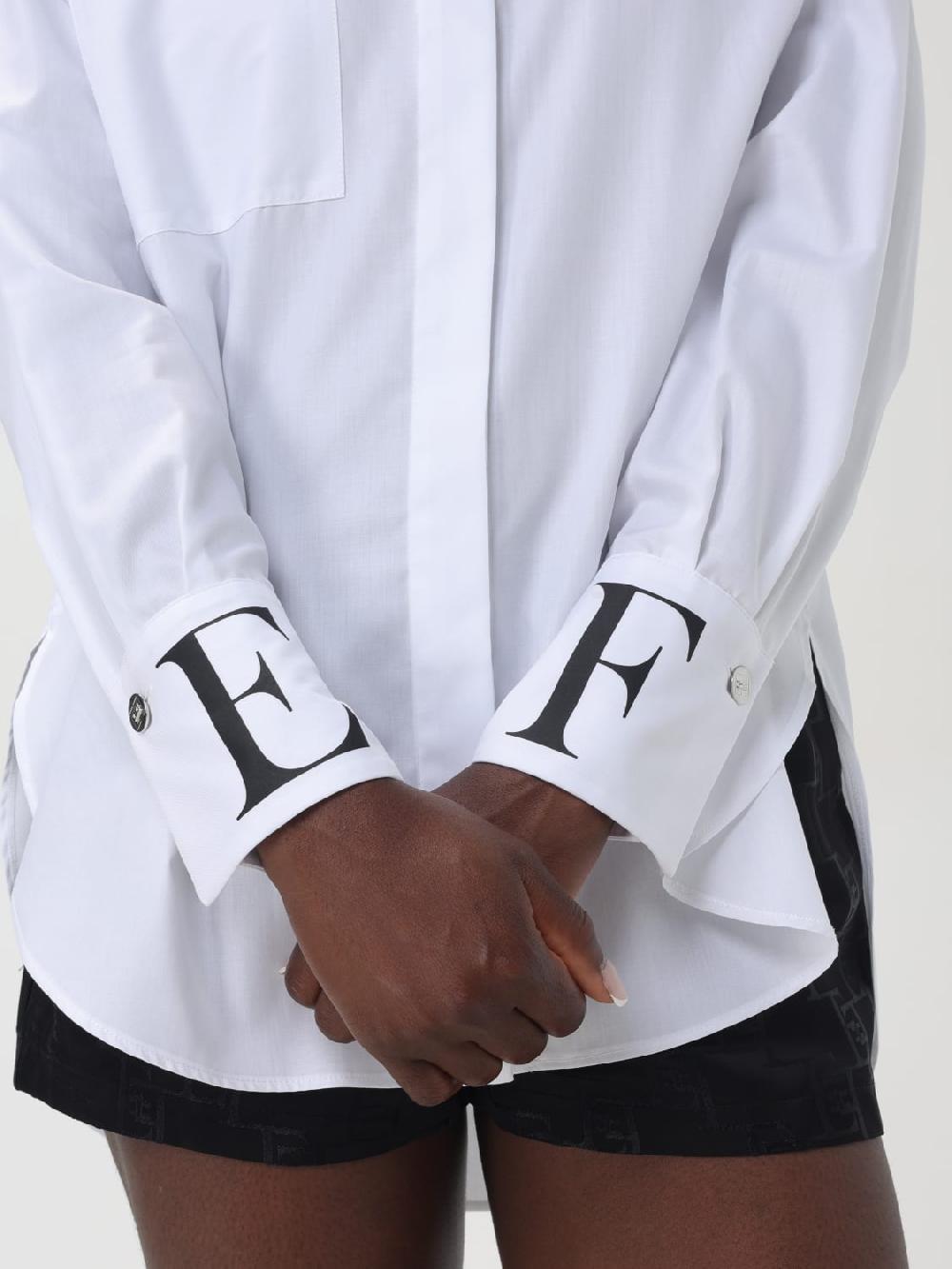Giglio Camicia In Popeline Con Logo Sui Polsi Elisabetta Franchi