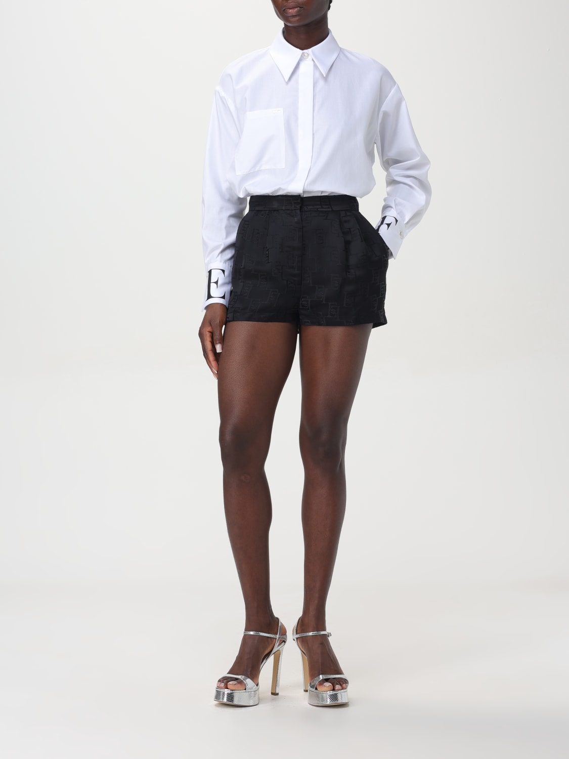 Giglio Camicia In Popeline Con Logo Sui Polsi Elisabetta Franchi