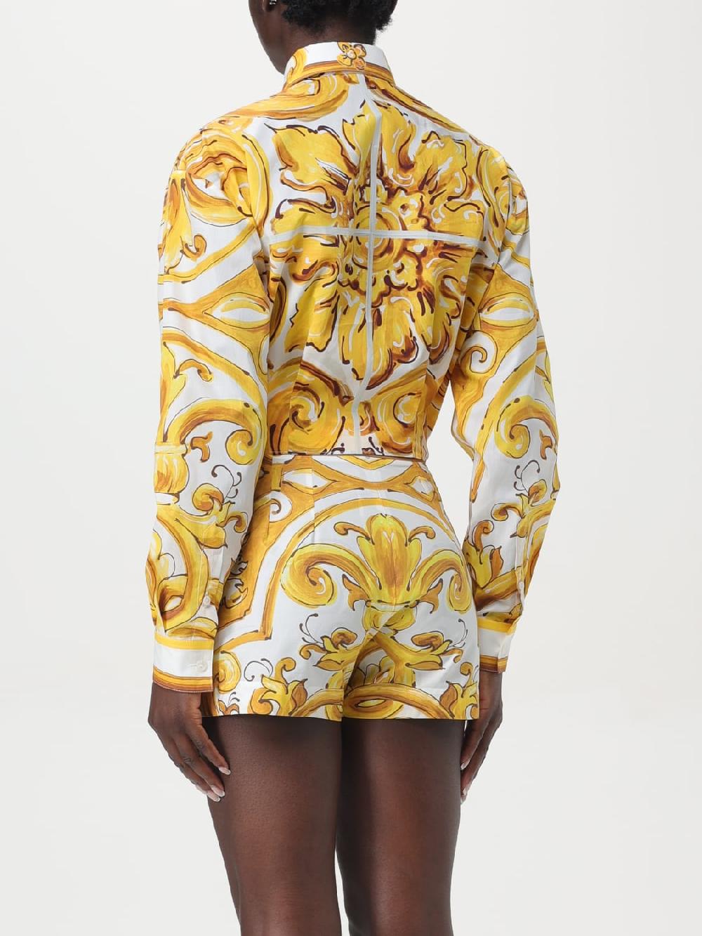 Giglio Camicia Maiolica Dolce & Gabbana In Popeline Stampato