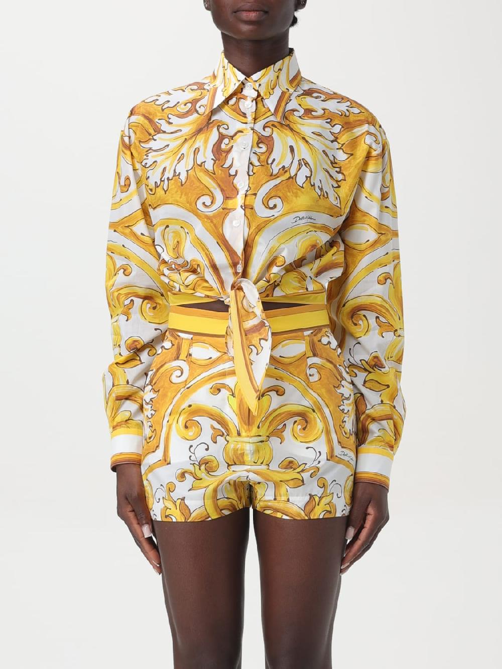 Giglio Camicia Maiolica Dolce & Gabbana in popeline stampato