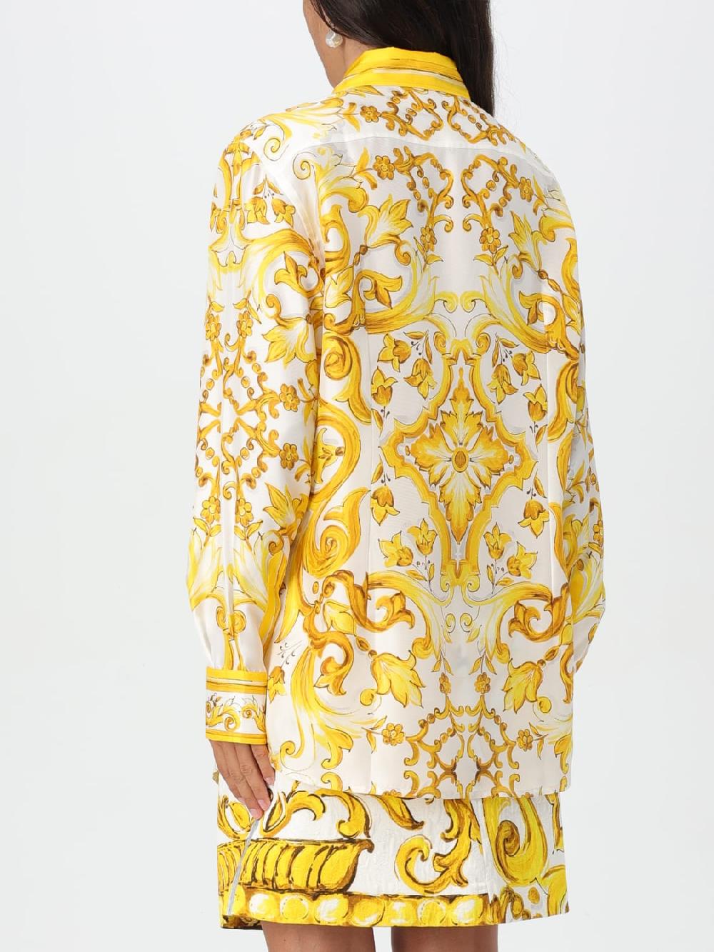 Giglio Camicia Maiolica Dolce & Gabbana In Seta Stampata