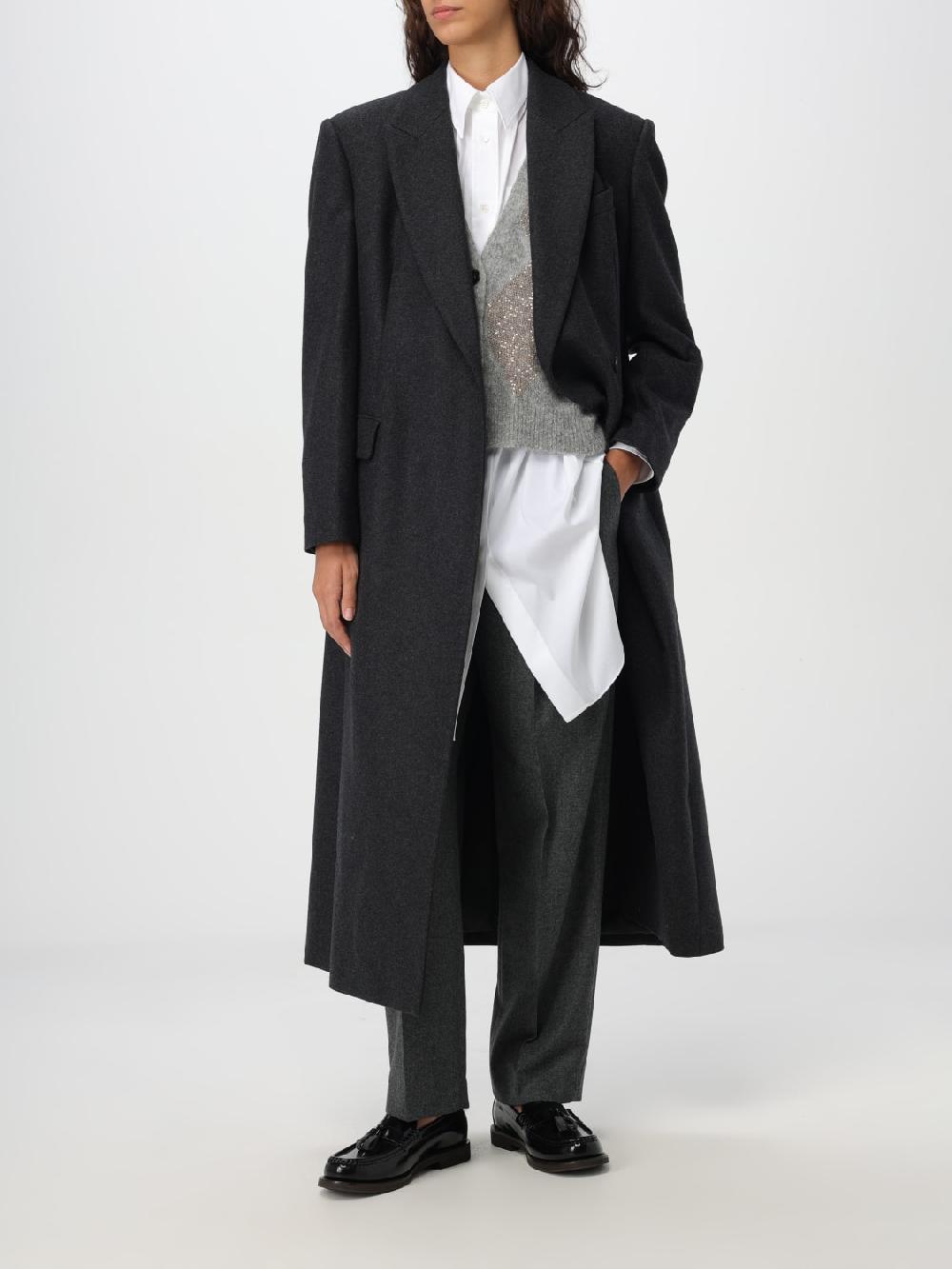 Giglio Camicia Oversize Brunello Cucinelli In Cotone Con Monile