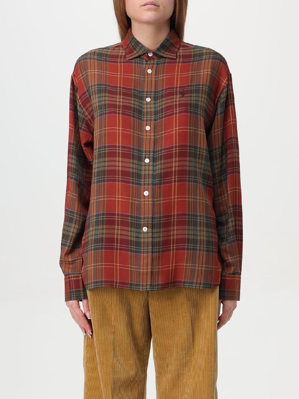 Giglio Camicia Polo Ralph Lauren in misto cotone con stampa check