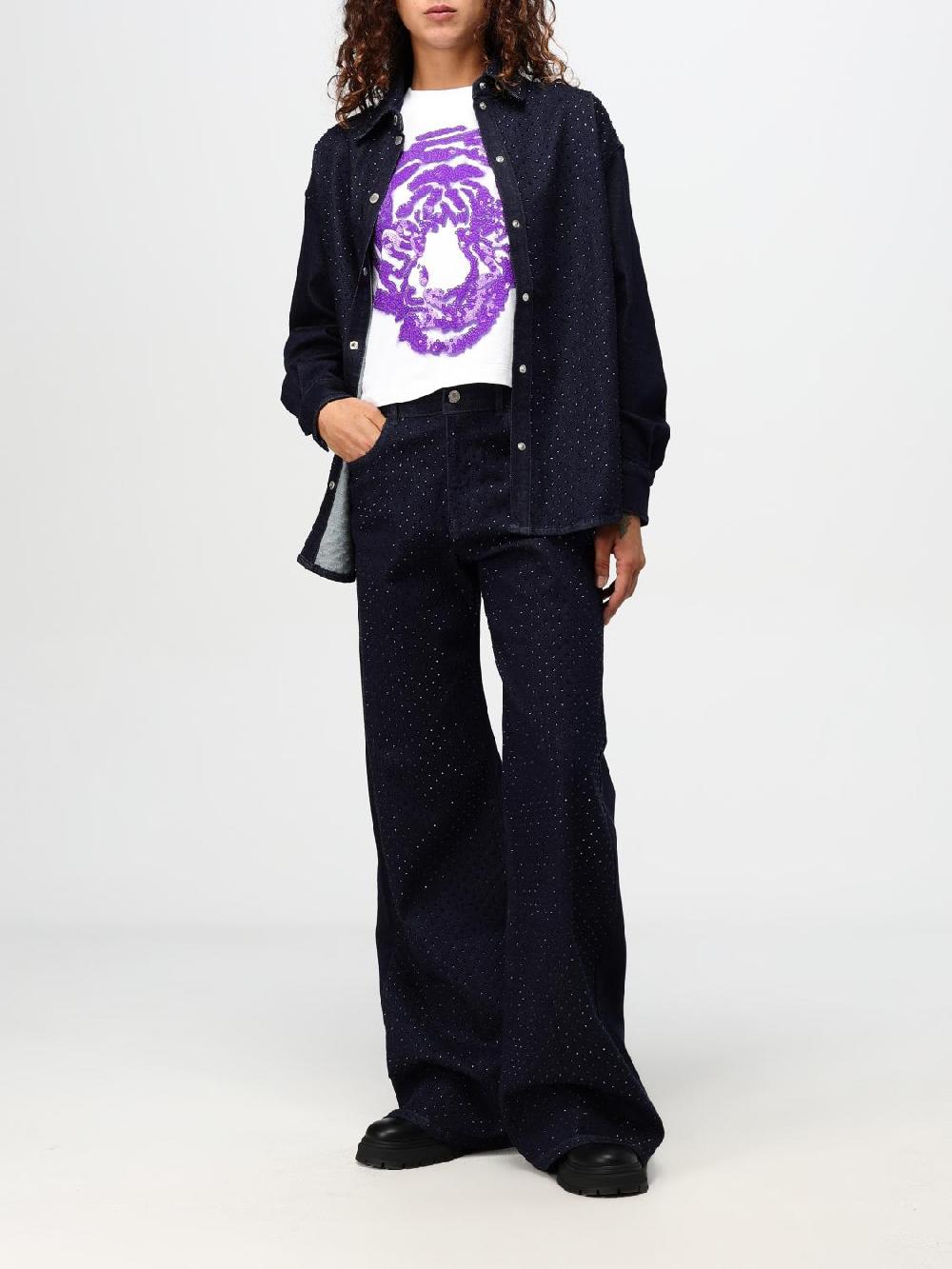 Giglio Camicia Twinset - Actitude In Denim Con Strass