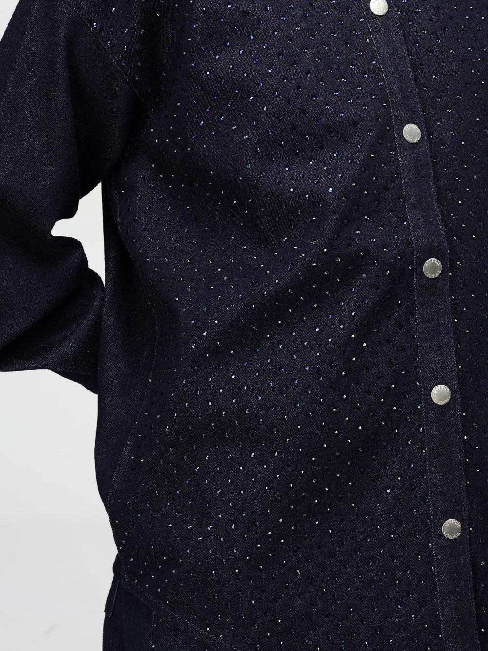 Giglio Camicia Twinset - Actitude In Denim Con Strass