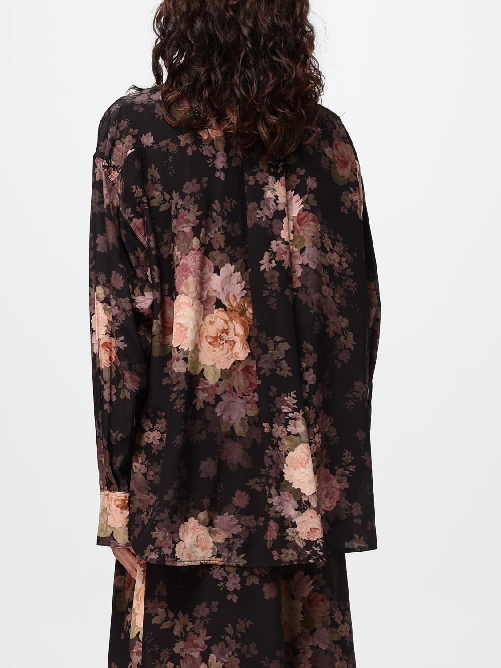 Giglio Camicia Zimmermann In Seta Con Stampa Floreale