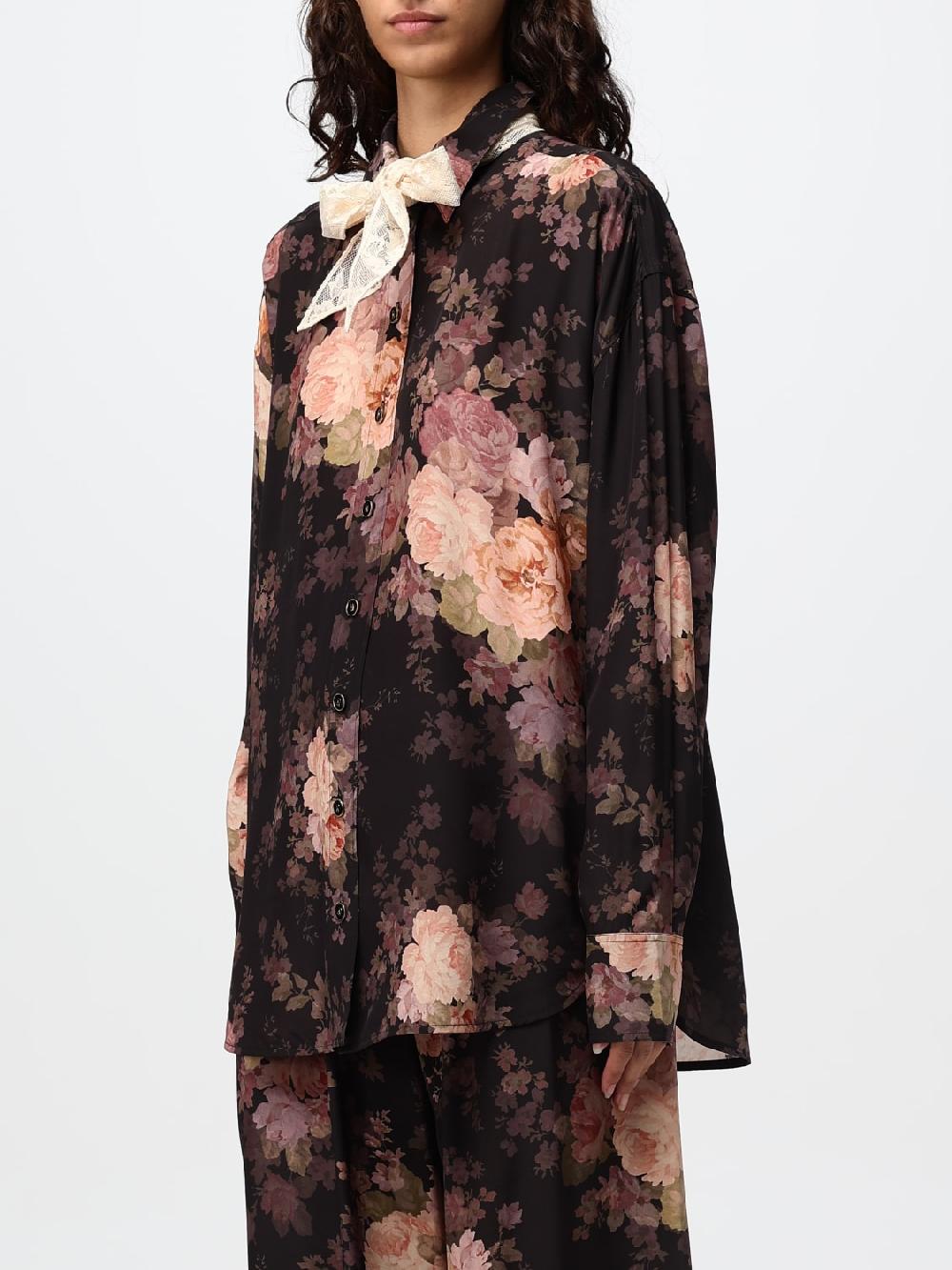 Giglio Camicia Zimmermann In Seta Con Stampa Floreale