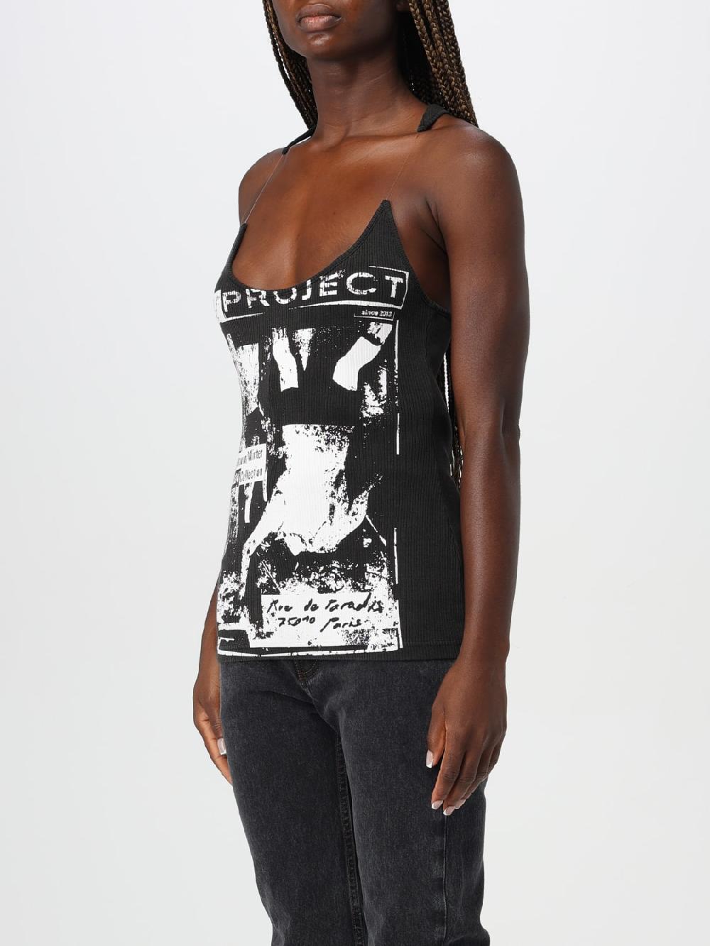 Giglio Canotta Cut-Out Y/Project In Cotone Con Stampa Grafica