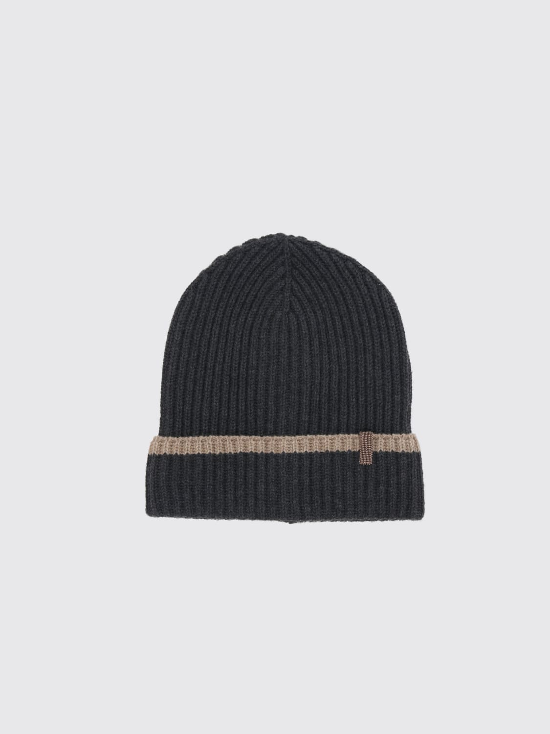 Giglio Cappello Brunello Cucinelli in cashmere a coste con monile