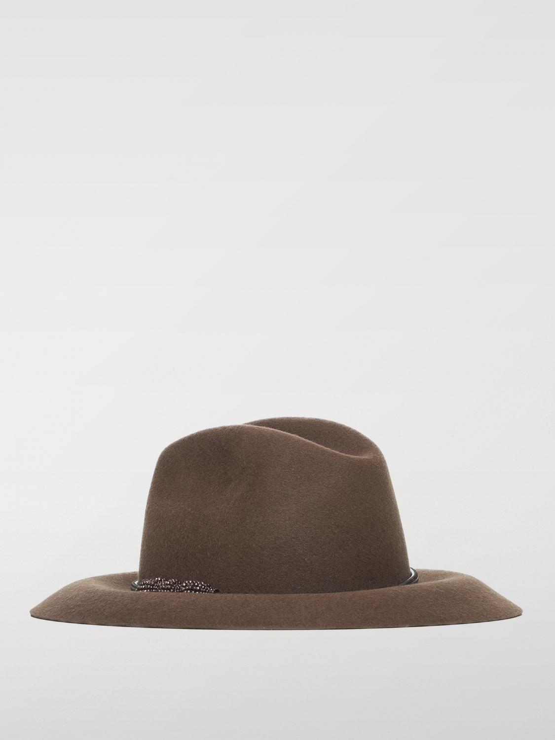 Giglio Cappello Brunello Cucinelli In Feltro Di Lana Con Monile