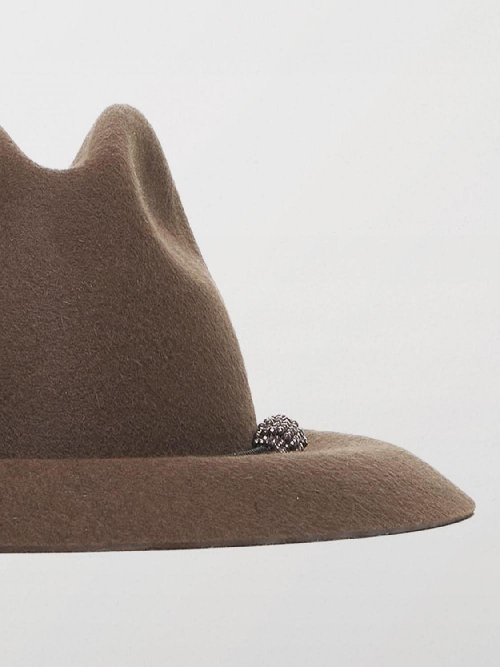 Giglio Cappello Brunello Cucinelli In Feltro Di Lana Con Monile