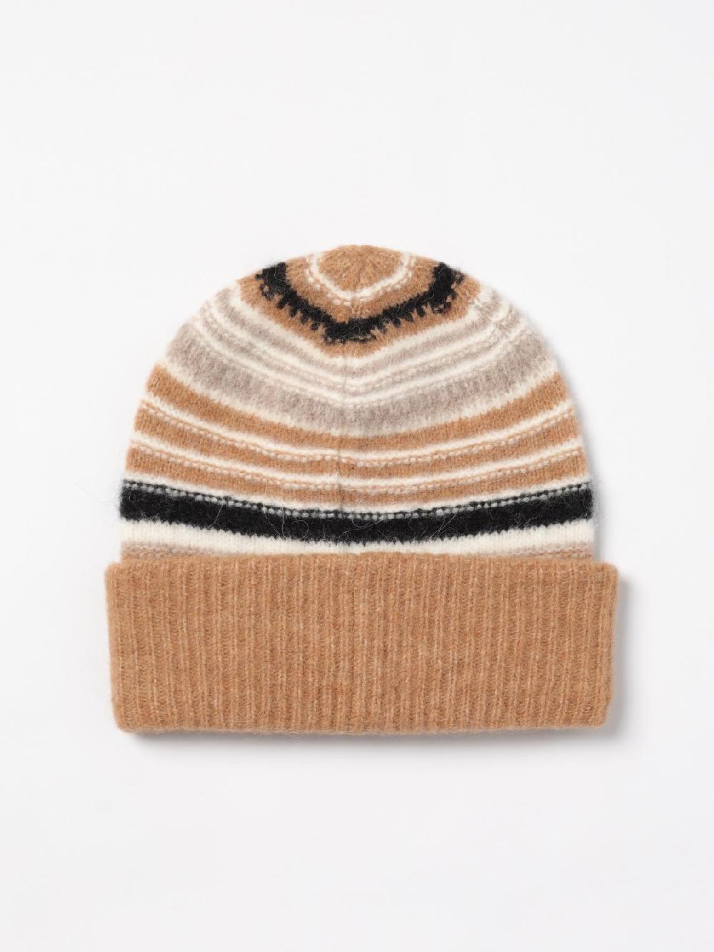 Giglio Cappello Ganni In Misto Lana A Righe Jacquard