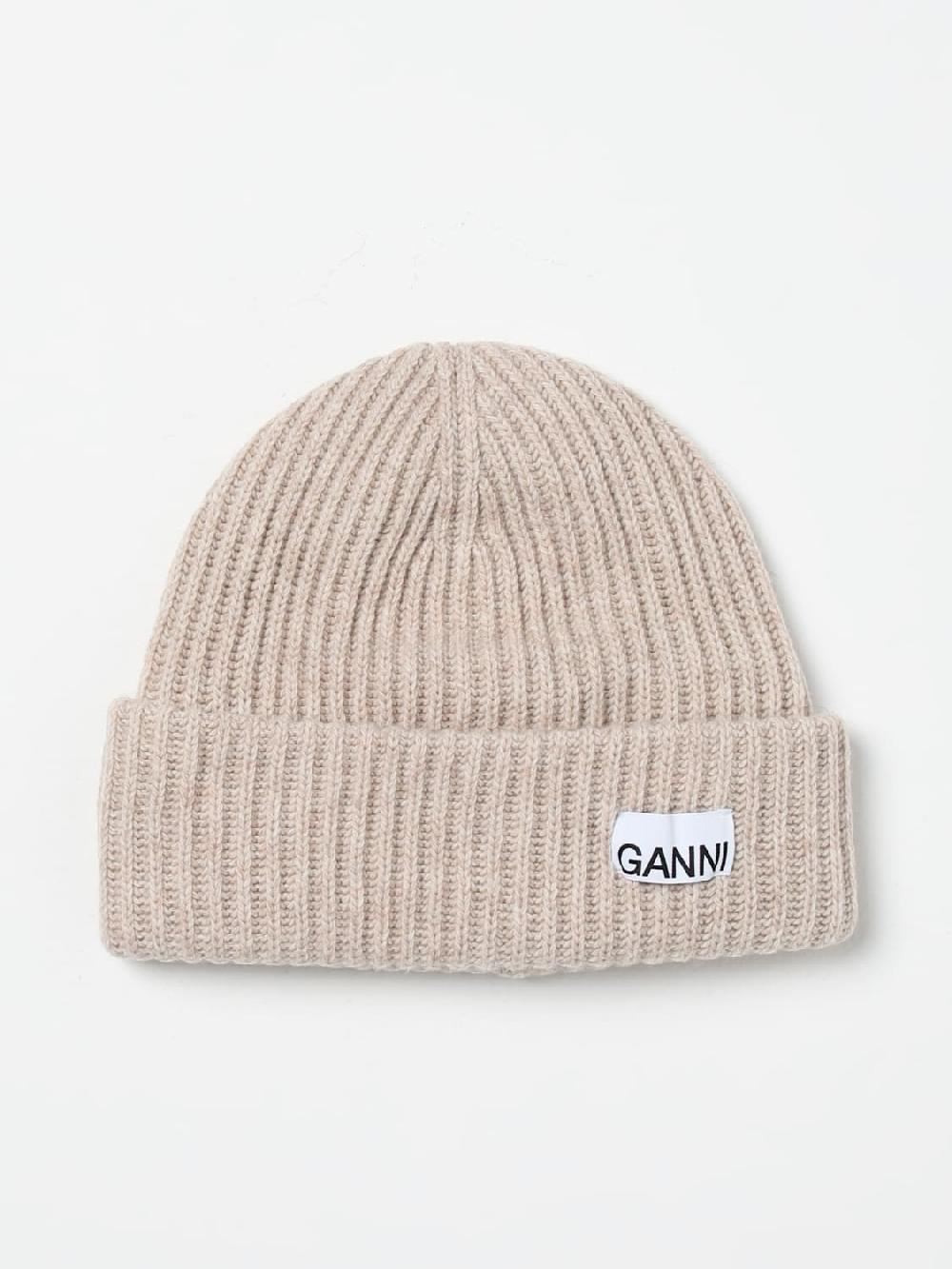 Giglio Cappello Ganni in misto lana riciclata a coste