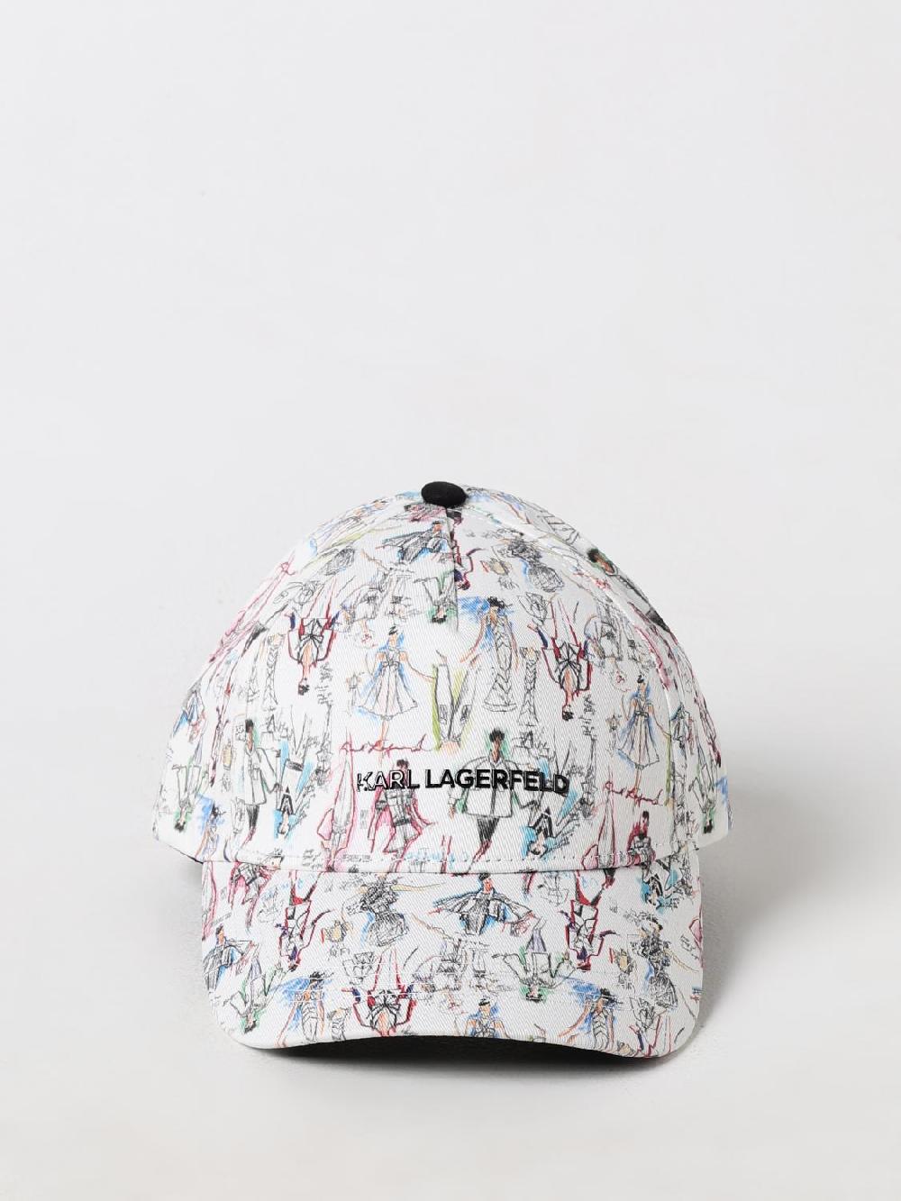 Giglio Cappello Karl Lagerfeld In Cotone Con Stampa Grafica All Over