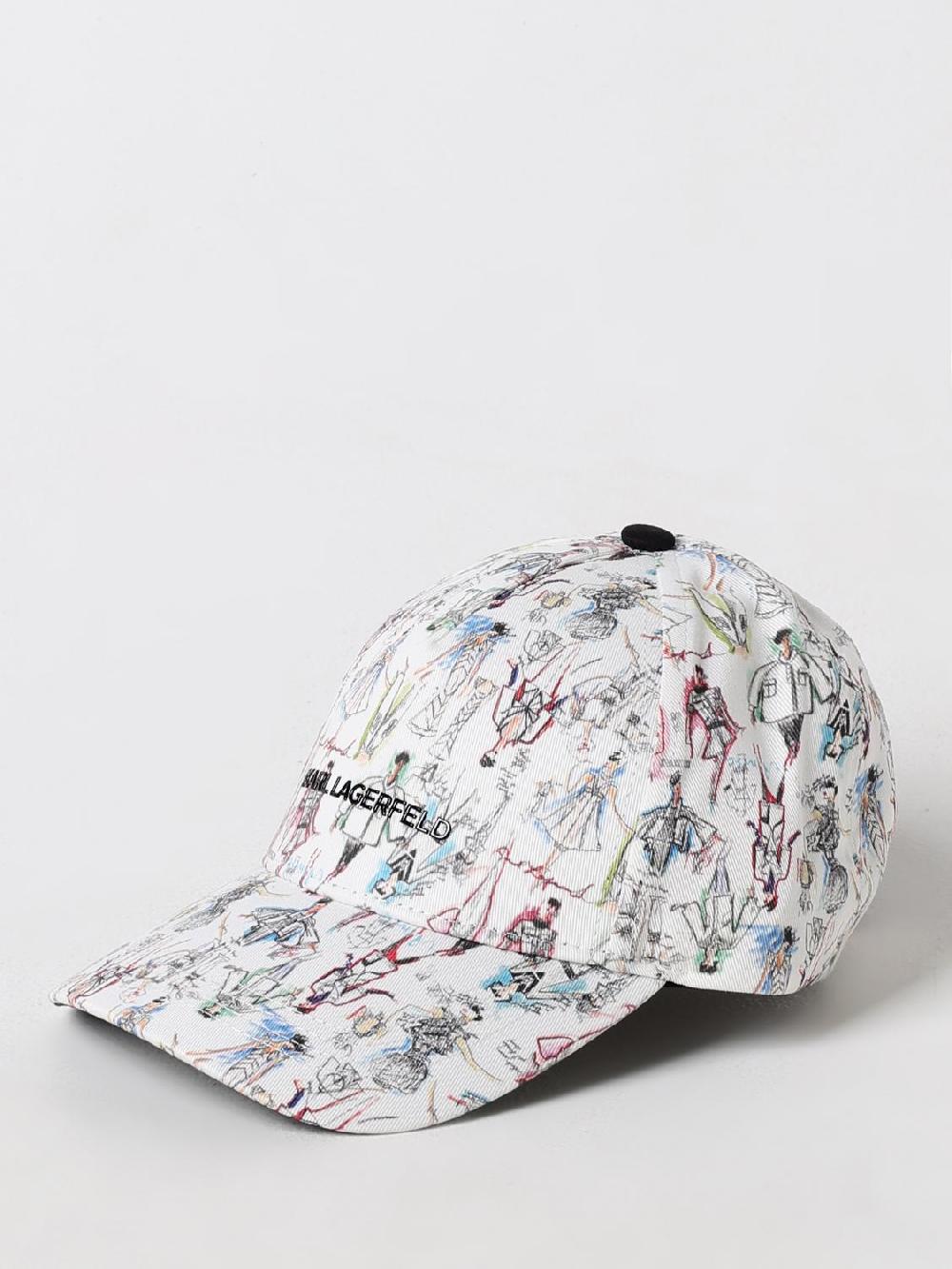 Giglio Cappello Karl Lagerfeld in cotone con stampa grafica all over