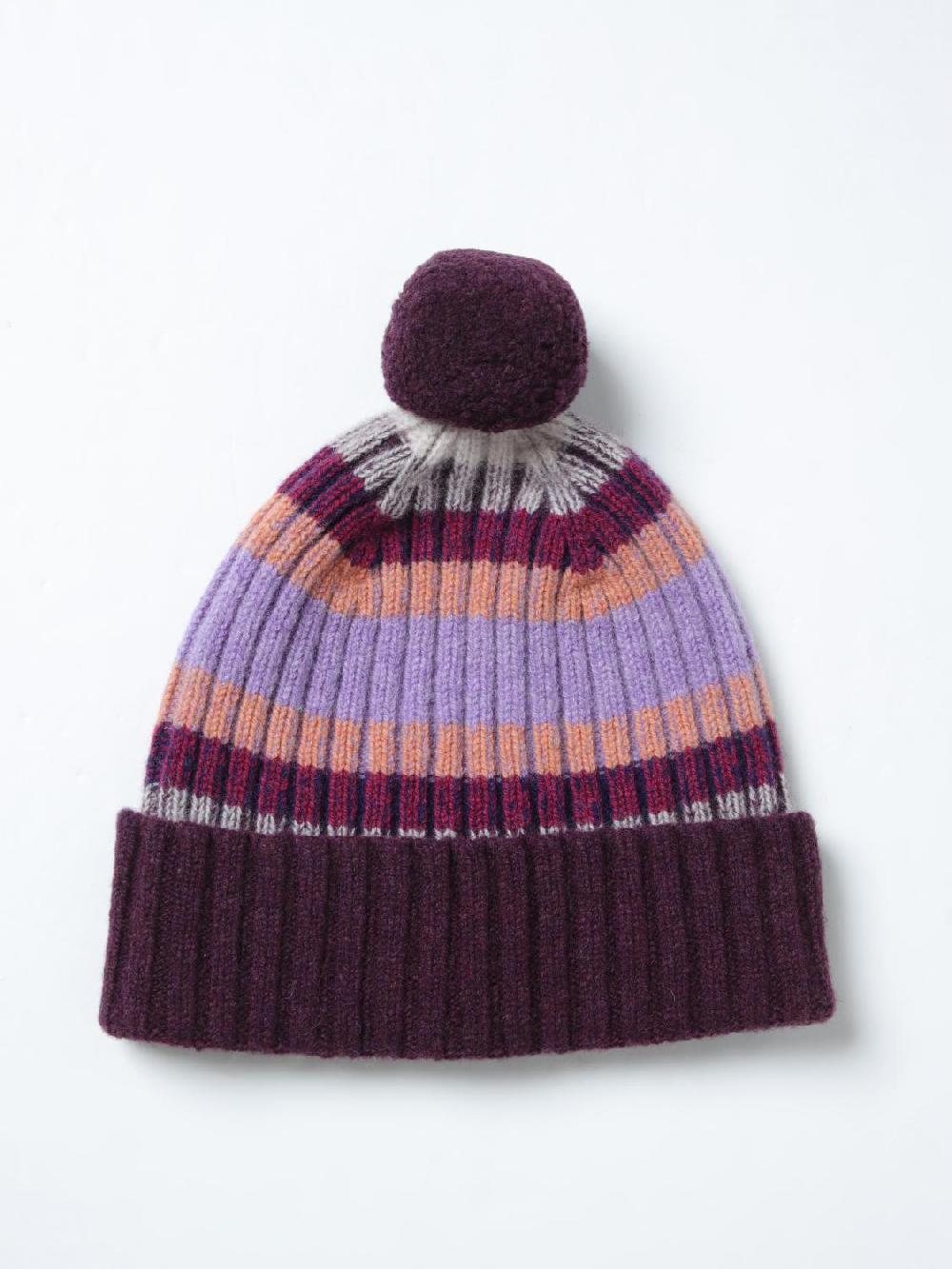 Giglio Cappello Paul Smith In Lana A Coste Con Pompon