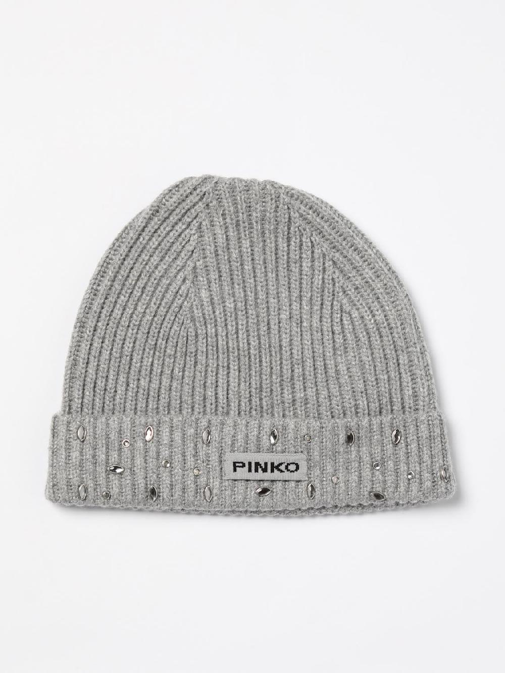 Giglio Cappello Pinko in maglia misto lana a coste con strass