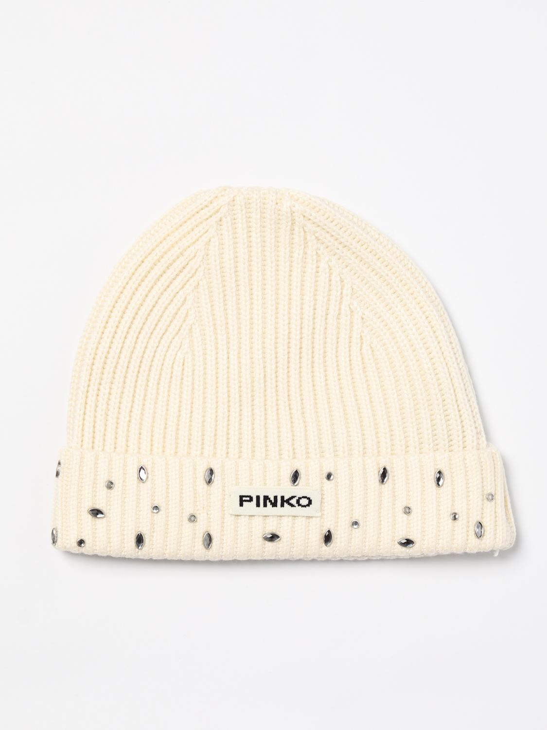 Giglio Cappello Pinko in maglia misto lana a coste con strass