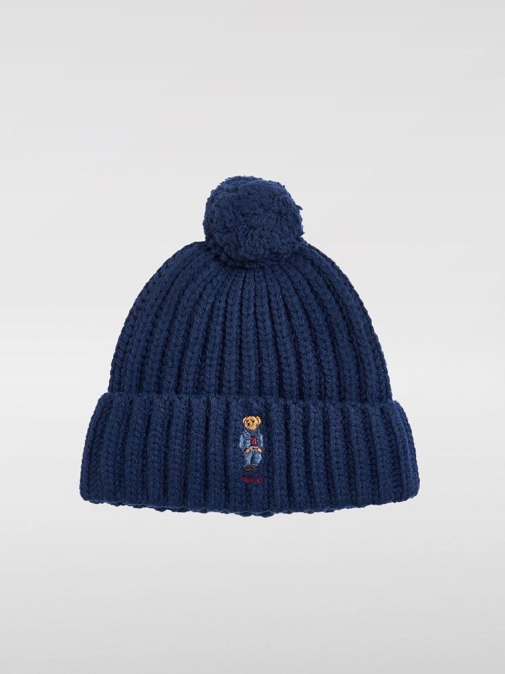 Giglio Cappello Polo Ralph Lauren in lana a coste con pompon