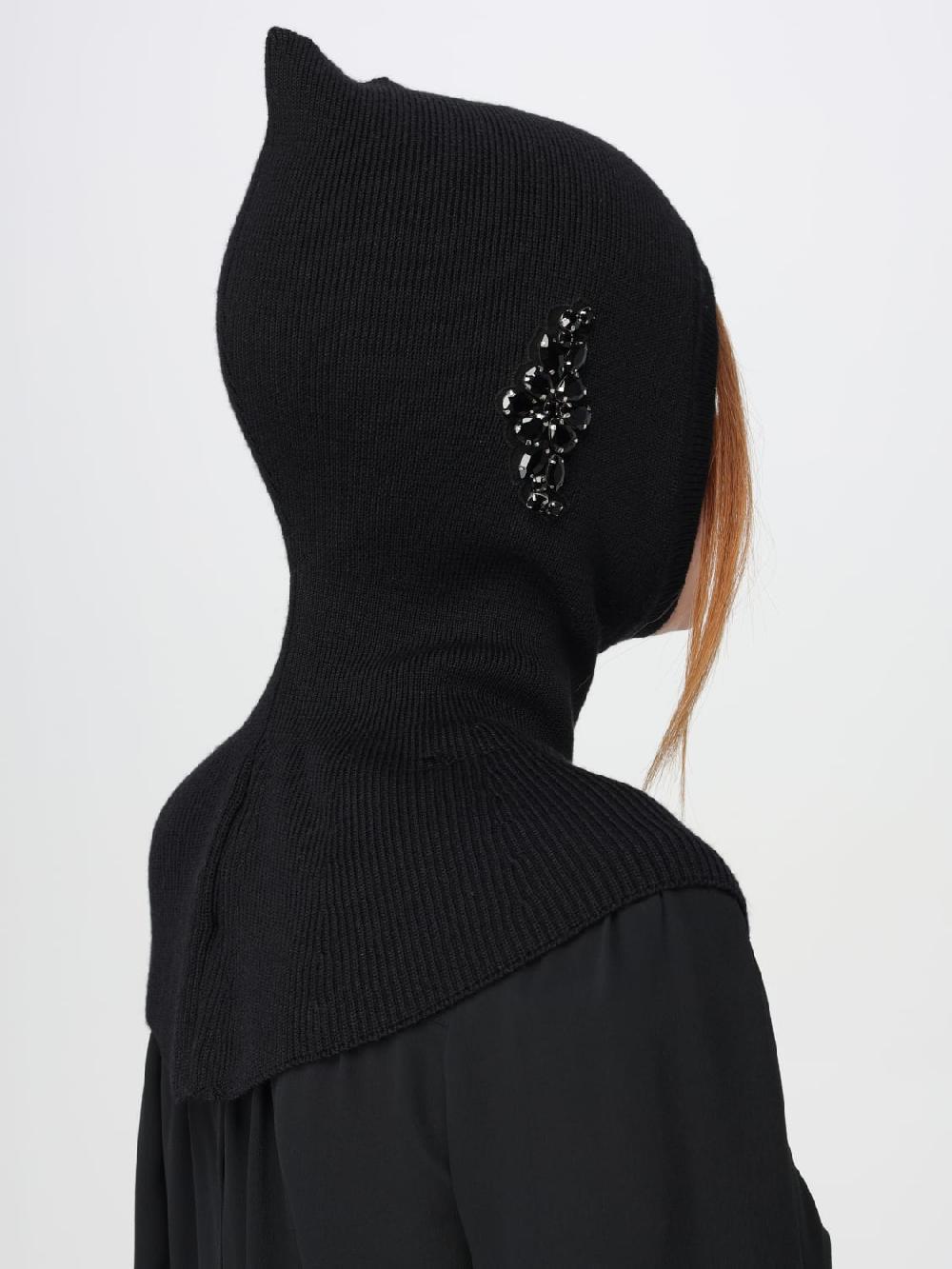 Giglio Cappello Simone Rocha In Lana Merino A Costine Con Strass