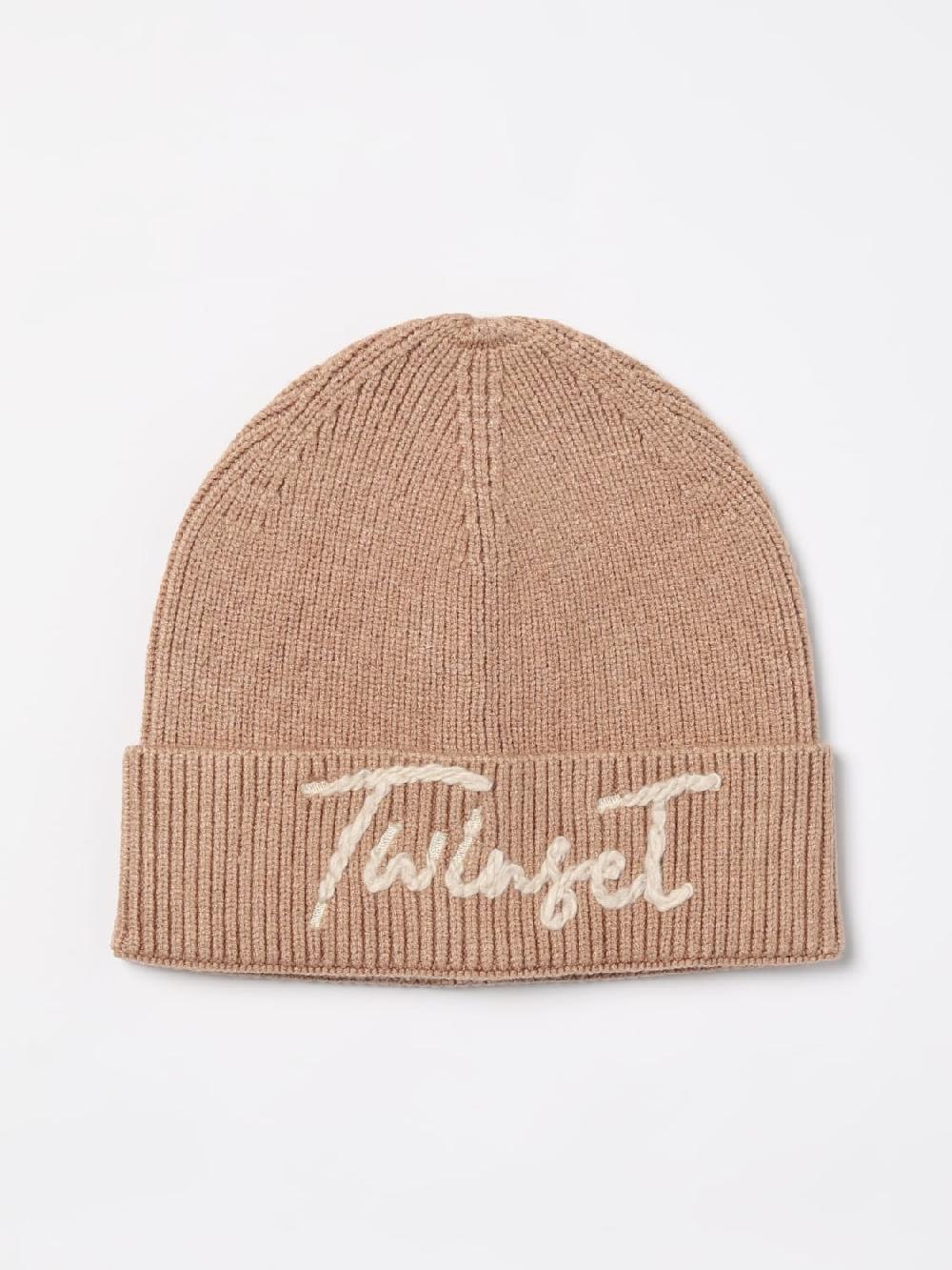 Giglio Cappello Twinset in viscosa stretch con logo ricamato