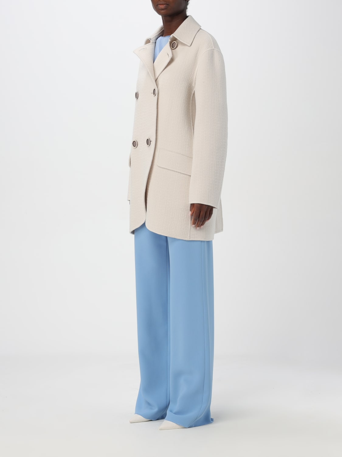 Giglio Cappotto A Doppiopetto Emporio Armani In Misto Lana