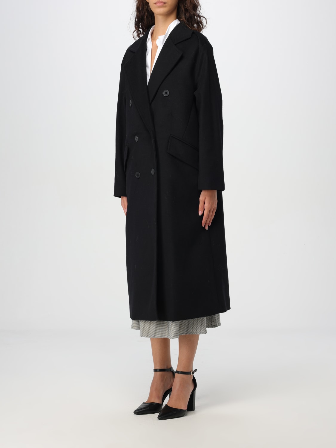 Giglio Cappotto A Doppiopetto Twinset In Misto Lana