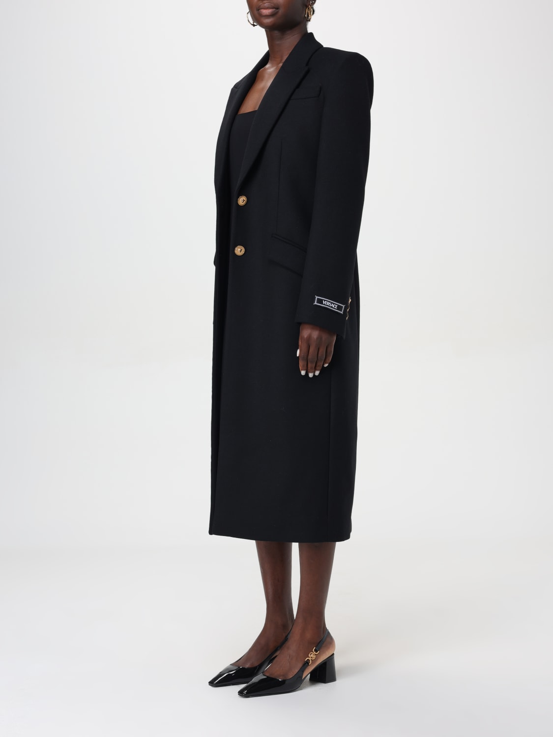 Giglio Cappotto A Monopetto In Lana Vergine Versace