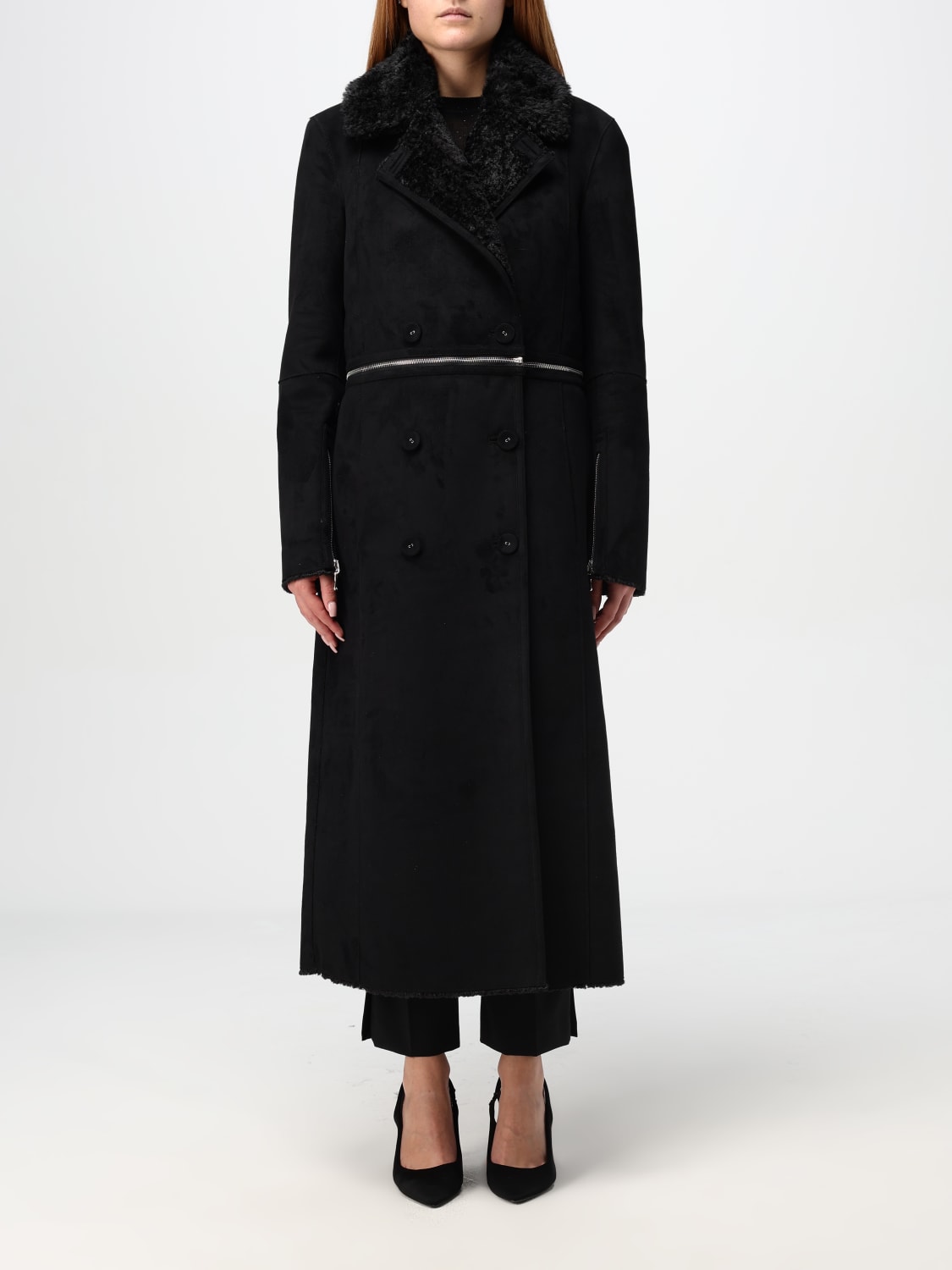 Giglio Cappotto a reversibile Patrizia Pepe in tessuto scamosciato