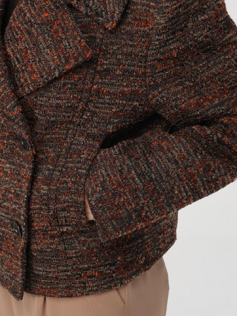 Giglio Cappotto Alberta Ferretti In Tweed Di Cotone E Lana