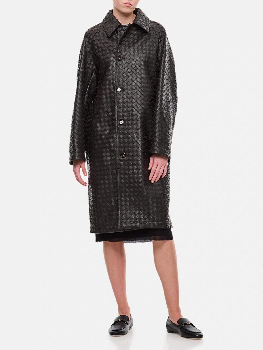 Giglio Cappotto Bottega Veneta In Pelle Intrecciata