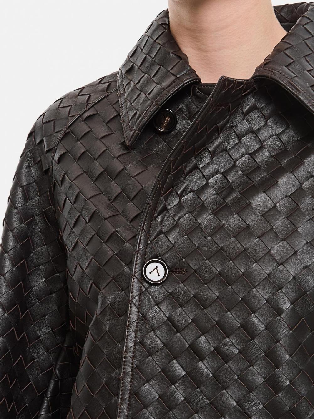 Giglio Cappotto Bottega Veneta In Pelle Intrecciata