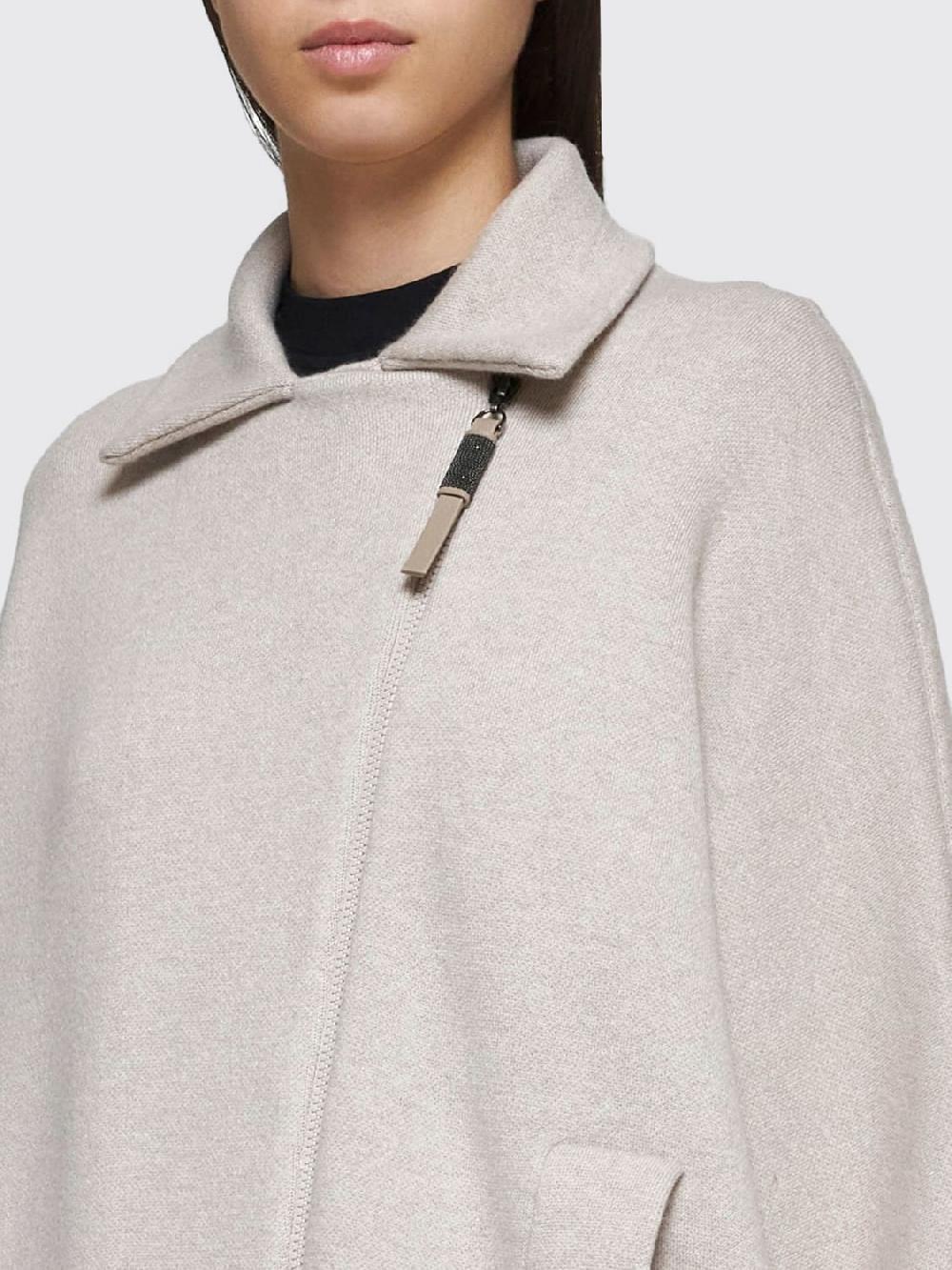 Giglio Cappotto In Cashmere Con Zip Brunello Cucinelli