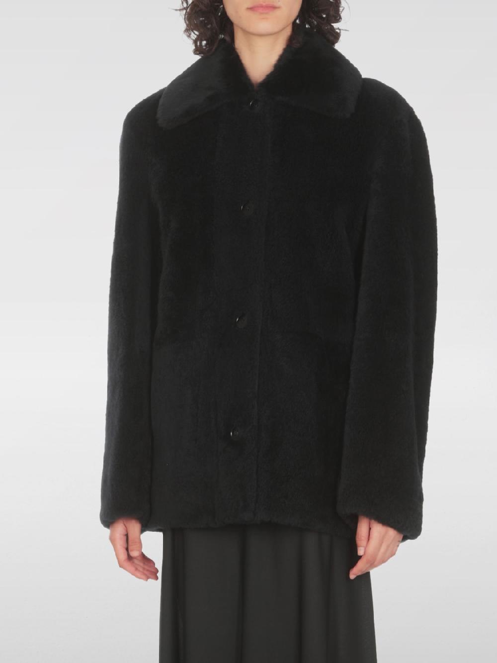 Giglio Cappotto Jil Sander in pelliccia e pelle sintetica