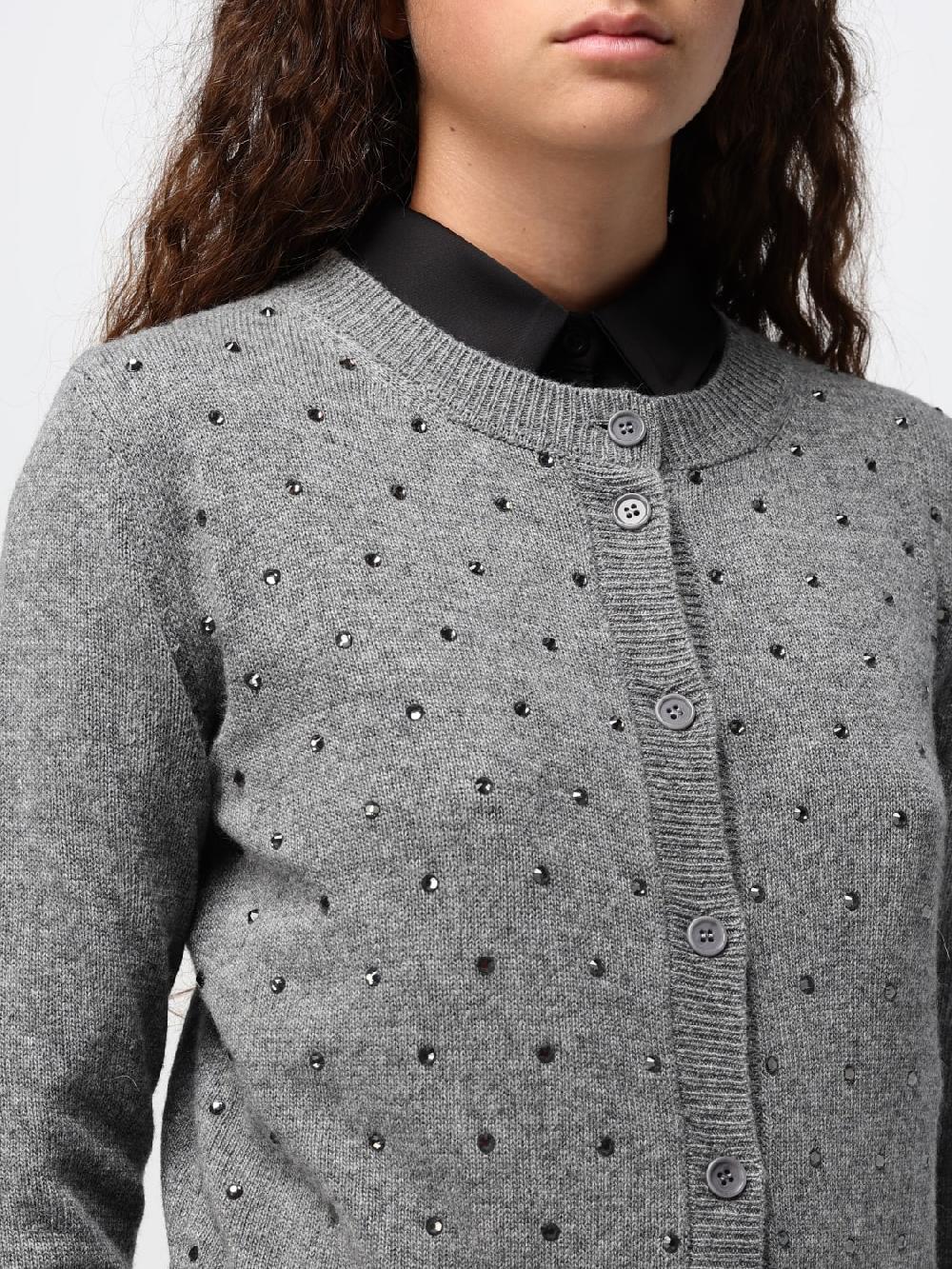 Giglio Cardigan A Girocollo Ermanno Scervino Con Strass