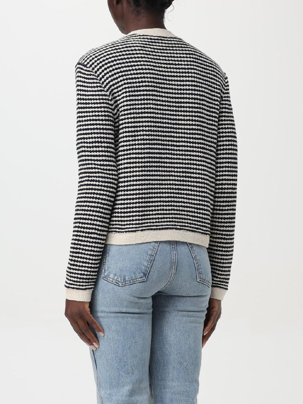 Giglio Cardigan A Girocollo Tory Burch In Cotone A Righe