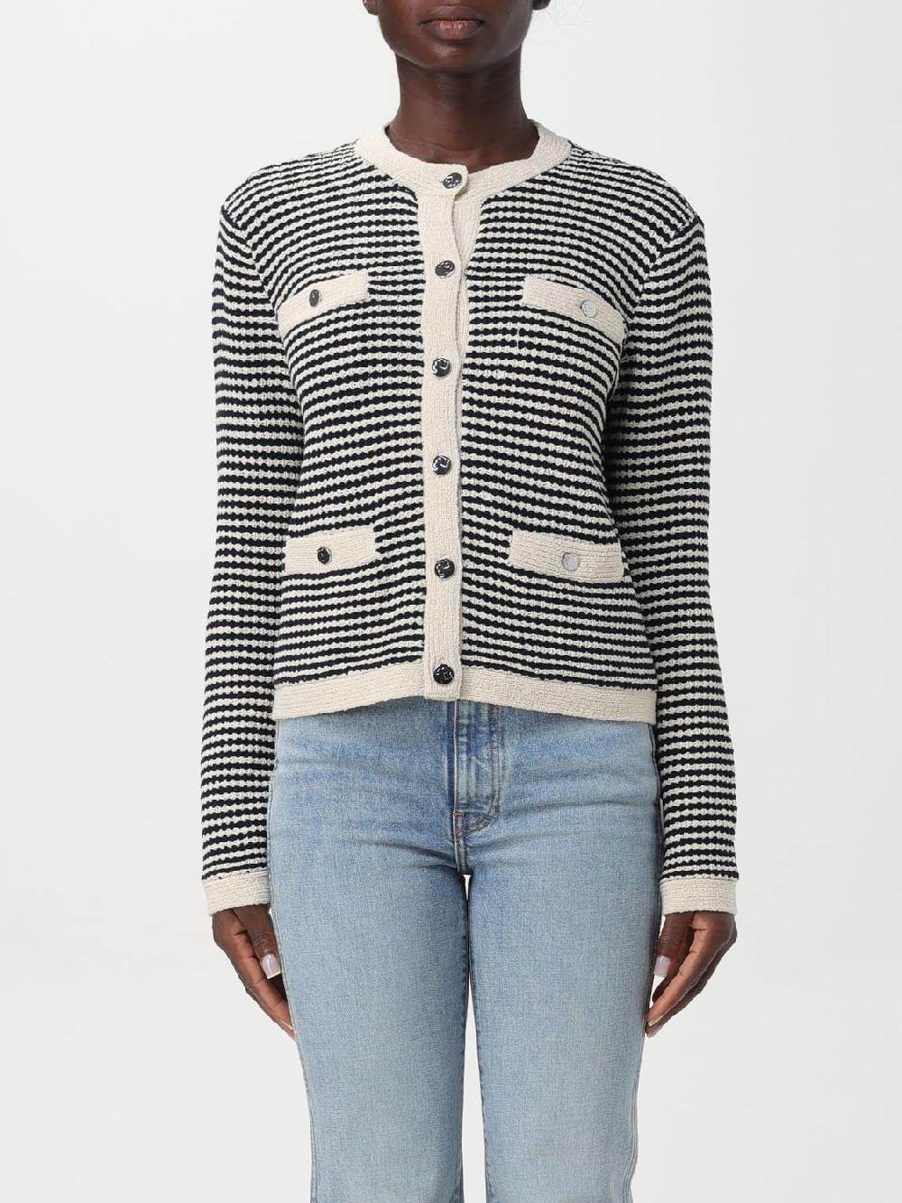Giglio Cardigan a girocollo Tory Burch in cotone a righe