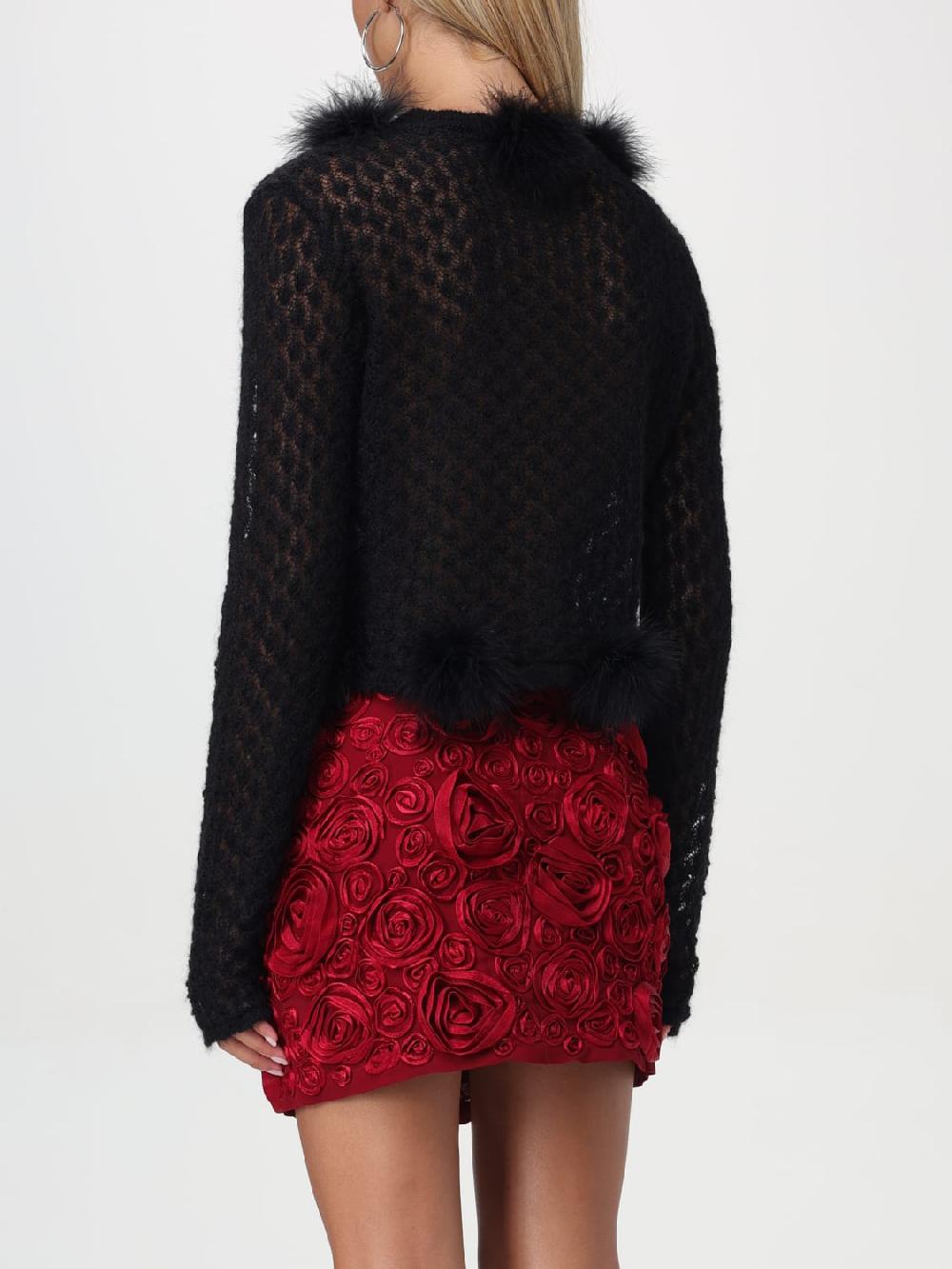 Giglio Cardigan Blumarine In Lana E Mohair Con Piume